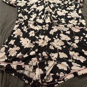 Lauren James Black and White Floral Pajama set